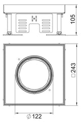 BETTERMANN Kassette nivellierbar VA RKFN2 9 VS 20 quadrat 243mm 105-150mm