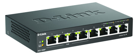D-Link Tischswitch 8x10/100/1000Mbps DGS-1008P/E