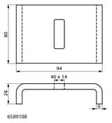 Walraven U-Halteplatte Maxx UB80 fv 94x80x26 / Loch 40x14 - für Maxx 80 | 6589108