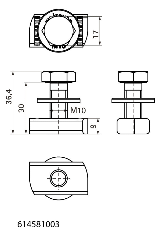Walraven Schraubenset Strut BUP m. Sechskantkopf DIN933 M10 x 30 mm | 614581003