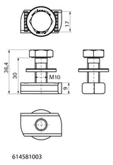 Walraven Schraubenset Strut BUP m. Sechskantkopf DIN933 M10 x 30 mm | 614581003