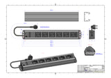 BACHMANN Steckdosenleiste 6f gr 2m 90° 300.000 IP20 1,5qmm