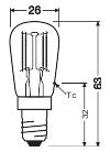 LEDVANCE LED-Röhrenlampe FM E14 1,3W ws LED Special T26 10 300° Fil P 1.3W 2700K