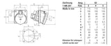 MENNEKES CEE-Anbausteckdose 5p 63A 6h 1155A 400V/rt IP44 Schraubkl abgew Kst