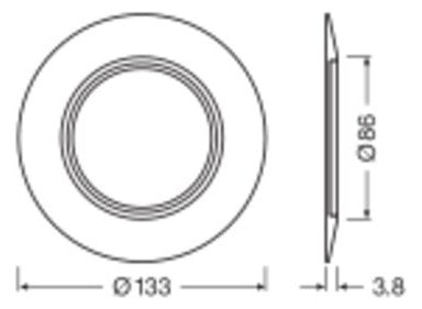 LEDVANCE Reduzierring ws ST  133mm H3mm SP RING D133 WT