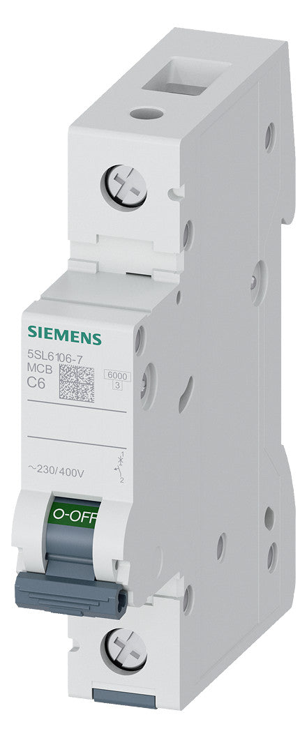 SIEMENS Leitungsschutzschalter UC C 6A 5SL6106-7 1p 400V 1TE 50Hz IP20