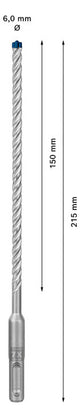 BOSCH-EW Hammerbohrer  6mm SDSplus SDS plus-7X 1pc 150/215mm f.Beton