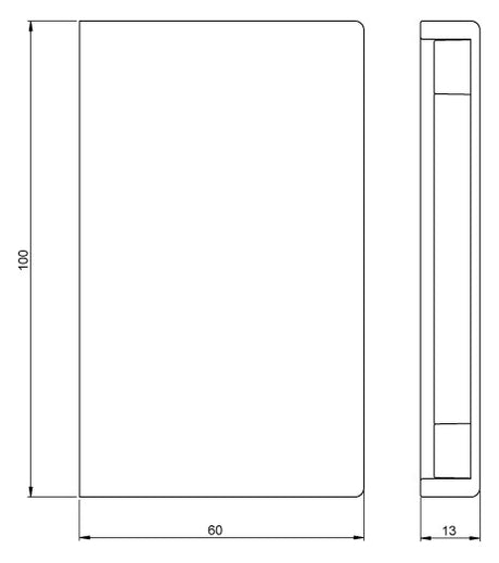 UNEX Endstück weiß RAL9010 60x100 U24X 31383-02