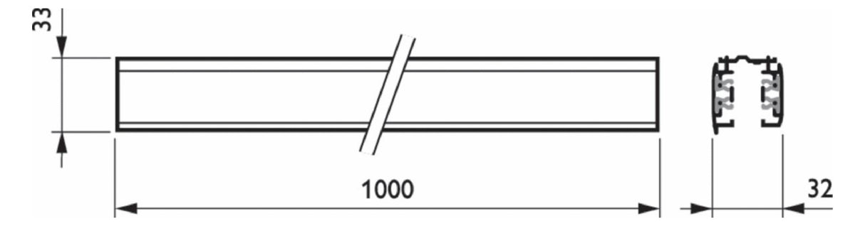 PHILIPS-LICHT Stromschiene 3ph 1000mm ws RCS750 3C L1000 WH (XTS4100-3) 250V Alu