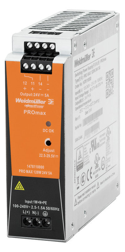 WEIDMÜLLER Wechselstromversorgung UC 5A PRO MAX 120W 24V 5A 22,5-29,5V 120W REG