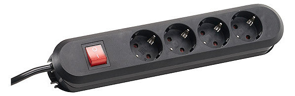 BACHMANN Steckdosenleiste 4f sw 1,5m 35° 381.130K m.Ein/Aus IP20 1,5qmm