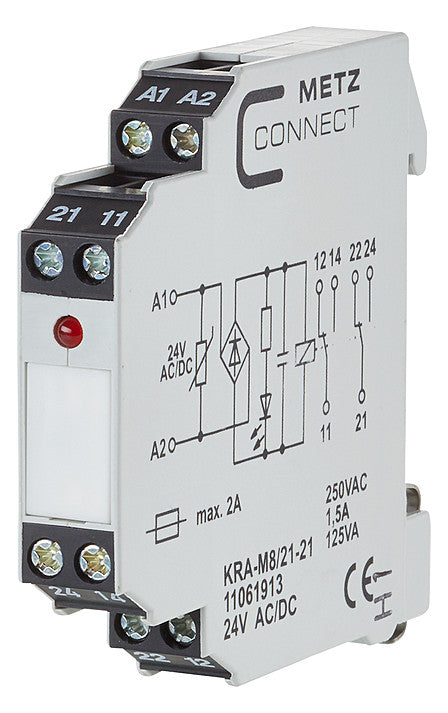 METZ CONNECT Schaltrelais 24V/AC 2W IP20 11061913 11,2x60x60mm Schraub