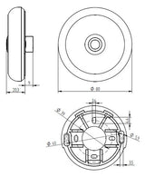 GROTHE Klingeltaster VA edst AP rnd 10mm ETA S100 LEDws m.Bel