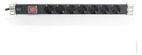 ASSMANN ELEKTRO 1HE Alu. PDU 7-fach 7x Schuko.Schalter 16A DN-95402
