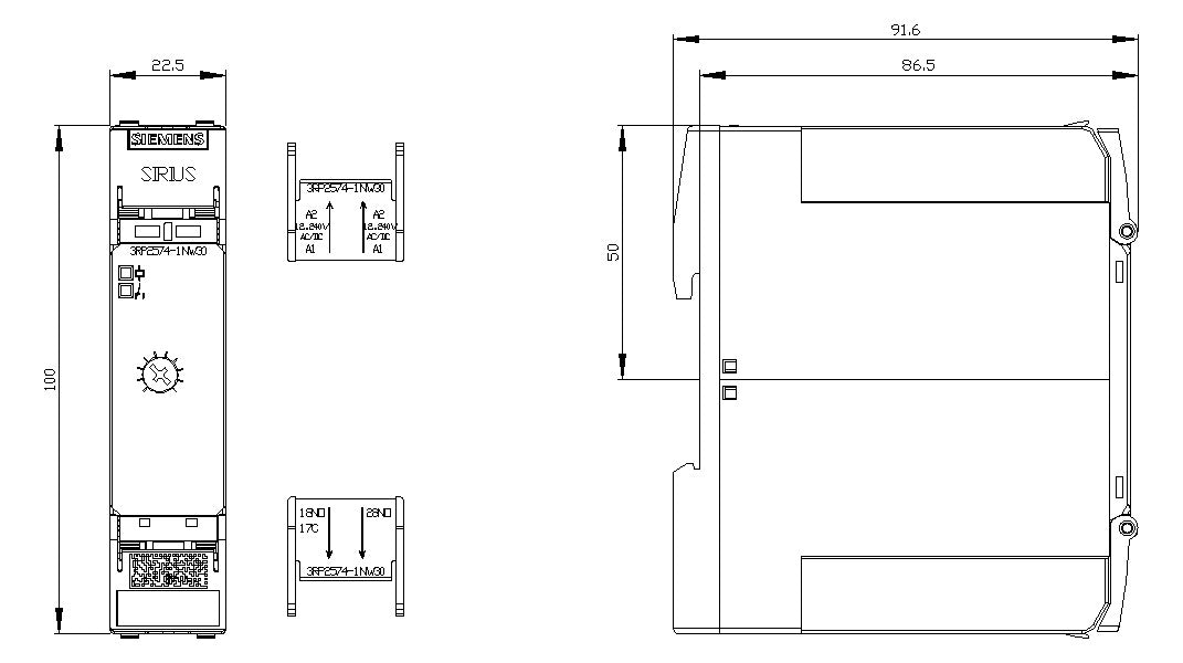 SIEMENS Zeitrelais 12-240V/AC 1-20s 3RP2574-1NW30 Stern/Dreieck