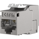 RJ45 Keystone Slimline/ Shortbody Cat.6A Komponentenzertifiziert silber Stück