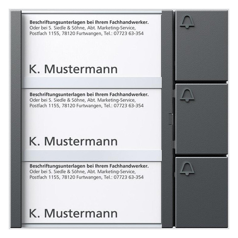 SIEDLE Tastenmodul 1+n 3RT dgr TM 612-3 DG 99x99x27mm