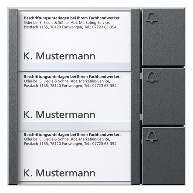 SIEDLE Tastenmodul 1+n 3RT dgr TM 612-3 DG 99x99x27mm