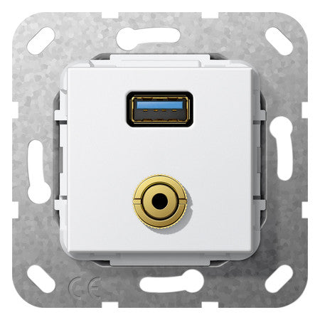 GIRA Einsatz USB/Klinke 2f rws Einsatz 568703 Schraubbef