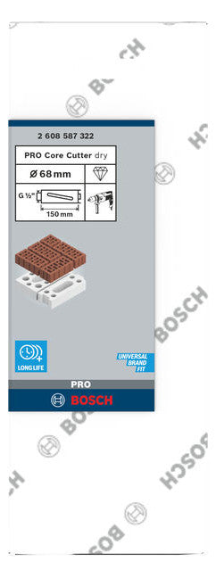 BOSCH-EW Diamant-Bohrkrone  68x150mm 2608587322 Steckachse 12,8mm(1/2)