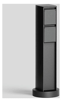BEGA Steckdosensäule Metall graphit IP44 71253 2Steckd 550x165x130mm