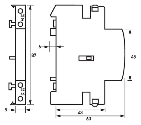 DOEPKE Hilfsschalter 1S 1Ö 10A 230V HSH 11 Schütze/Relais 0,5TE