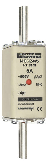 MERSEN NH-Sicherungseinsatz 6A NH0 gG NH0GG50V6 500VAC Kombik
