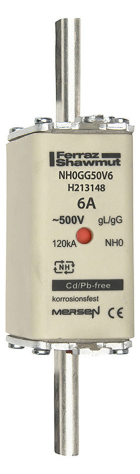 MERSEN NH-Sicherungseinsatz 6A NH0 gG NH0GG50V6 500VAC Kombik
