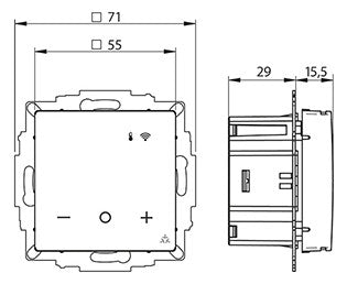 EBERLE Raumtemperaturregler UP Funkb rws UTE 3500-RAL9010-G-55 glz Bedienelement