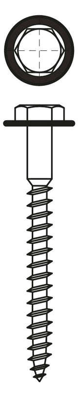 WALRAVEN Sechskantholzschraube DIN 571 ev H8x50 SW13 TX30 angeformte U-Scheibe