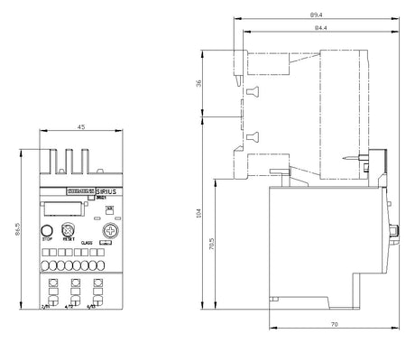 SIEMENS Überlastrelais therm 0,28-0,4A 3RU2116-0EC0 Direktanb 1S/Hilf 1Ö/Hilf