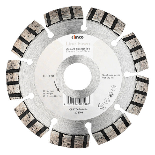 CIMCO Diamant-Trennscheibe  115mm 208708 f.Backstein f.Beton f.Betonstein