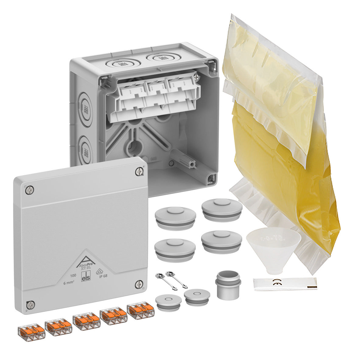 SPELSBERG Abzweigkasten 152x152mm Kst gr Abox Pro XT SL-6² IP68 IK09 hfr