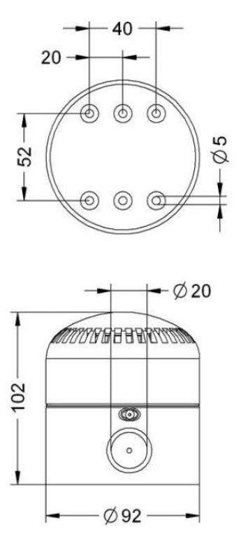 GROTHE Schallgeber 240V/AC 105dB IP65 rt System M SIR 8903RT 12ton Kst 0,06A