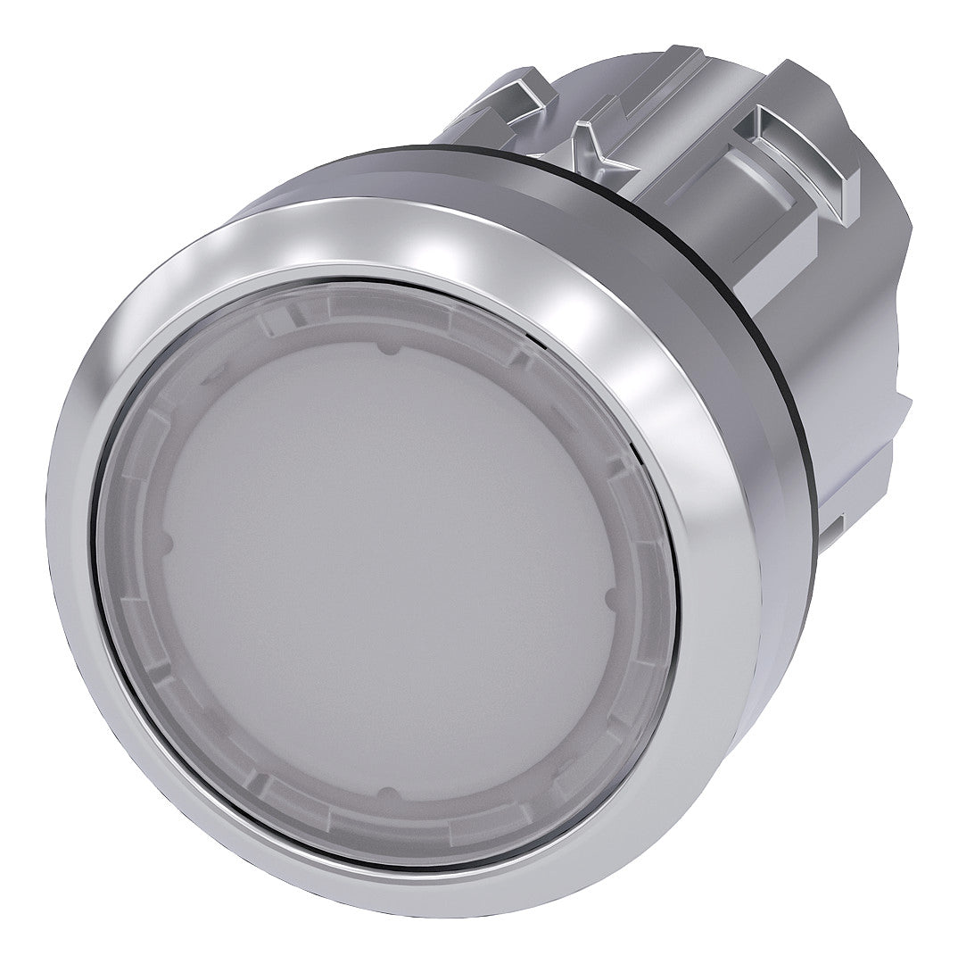 SIEMENS Drucktaster Front 1f ws bel.b 3SU1051-0AA60-0AA0  22mm rnd IP68