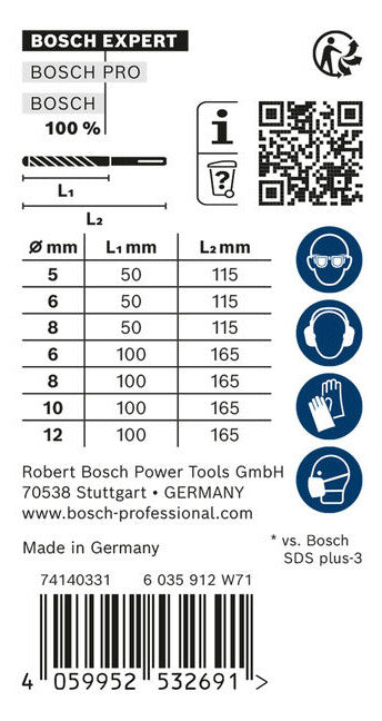BOSCH-EW Bohrerset 7tlg  5-12mm 7xBeton SDS plus-7X 7pc Box