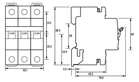DOEPKE Leitungsschutzschalter UC C 63A DLS 6I C63-3 10KA 3p 400V 3TE 50Hz IP20