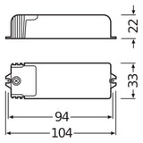 OSRAM Sicherheitstrafo 20-75W 11,5V gr HTN 75/230...240 I 104x38x22mm Konv