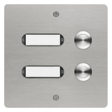 GROTHE Klingeltaster VA edst AP rechteck ETA 502 V2A AP m.Bel m.NamSchild 19mm