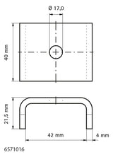 Walraven Unterlegscheibe Strut U 1.4401 40x50x21,5 / Loch 17,0 - brandgeprüft | 6571016