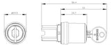 SIEMENS Schlüsselschalter 3stuf rechteck 3SU1000-5BL11-0AA0  22mm 29,45x59,4mm