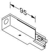 REGIOLUX End-Einspeisung sw 5p 95mm links DPSN-ESL sw RAL9005