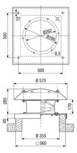 MAICO Ex-Ventilator 1/2  250mm 400V ST Axial DZD 25/2 B Ex e 1700cbm/h 140W