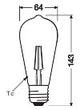 OSRAM LED-Lampe FM E27 2,5W 2400K go G Vintage 1906 Edison 22 Filament 2.5 220l