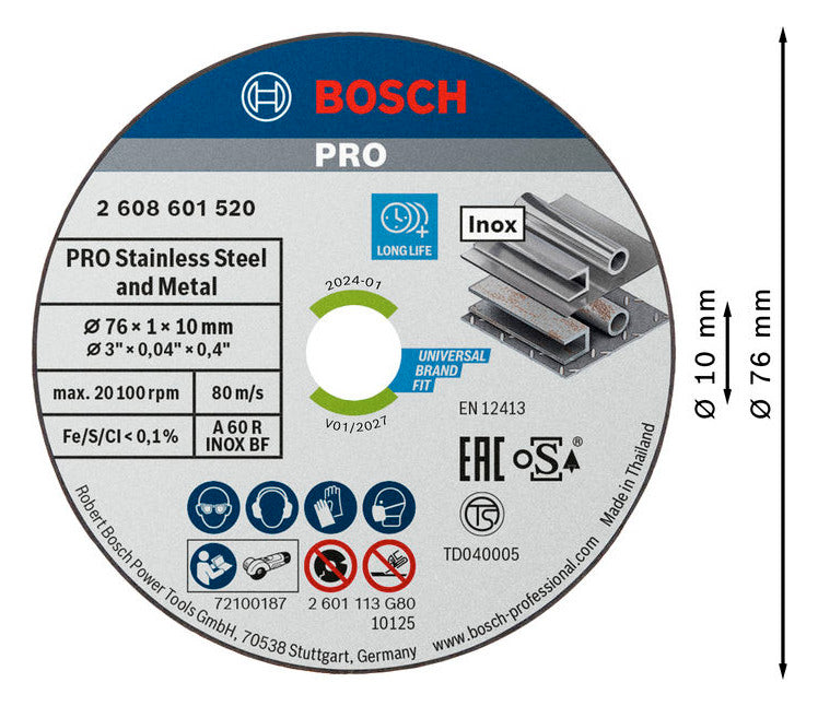 BOSCH-EW Trennscheibe 76x1mm f.Metall 2608601520