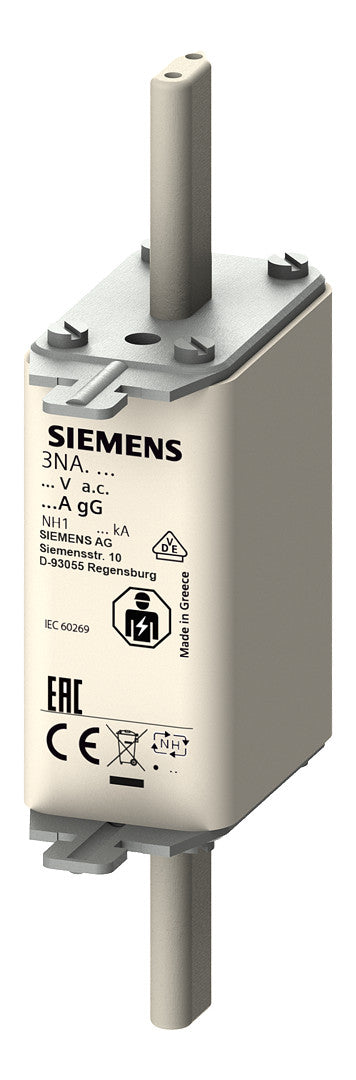 SIEMENS NH-Sicherungseinsatz 16A NH1 gG 3NA3105 500VAC Stirnk