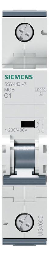 SIEMENS Leitungsschutzschalter UC C 1A 5SY4101-7 1p 400V 1TE 50Hz IP20