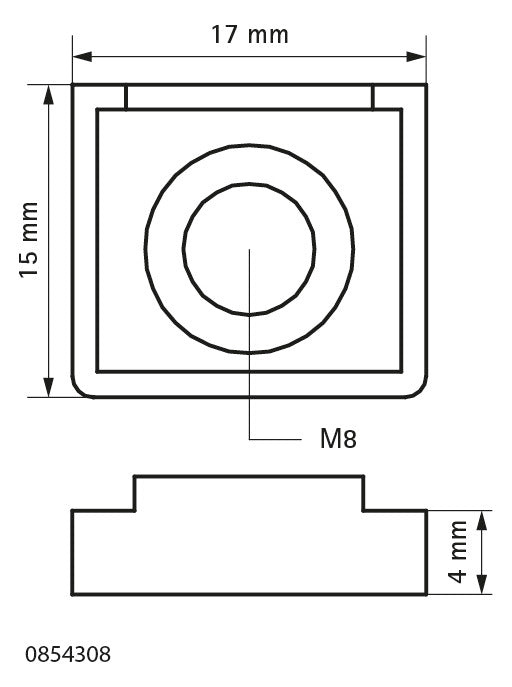 Walraven Montagemutter starQuick grau 17x15x5 PC M8 | 0854308