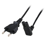 Netzleitung Euro - C7 90° oben/unten, schwarz, 2m, 2 x 0,75 mm² Stück