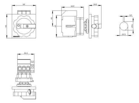 SIEMENS Hauptschalter 25A 3p IP65 m.Geh 3LD3154-1TK53 Wart/Rep SichSchalt
